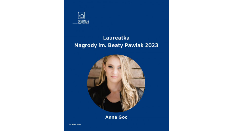 Anna Goc z Nagrodą im. Beaty Pawlak