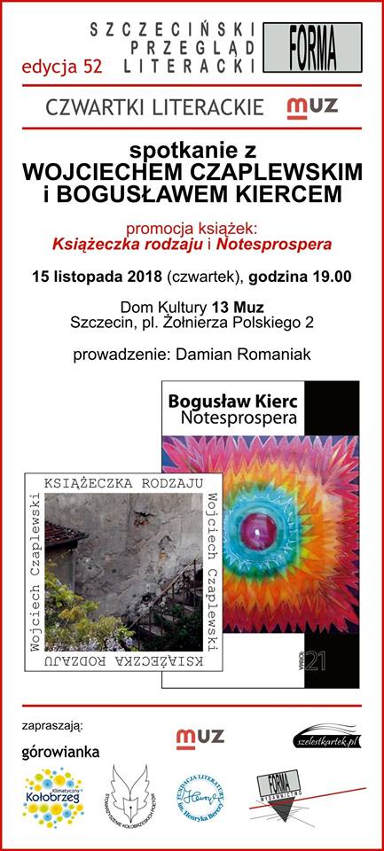 Wojciech Czaplewski, „Książeczka rodzaju” , Bogusław Kierc, "Notesprospera”, 