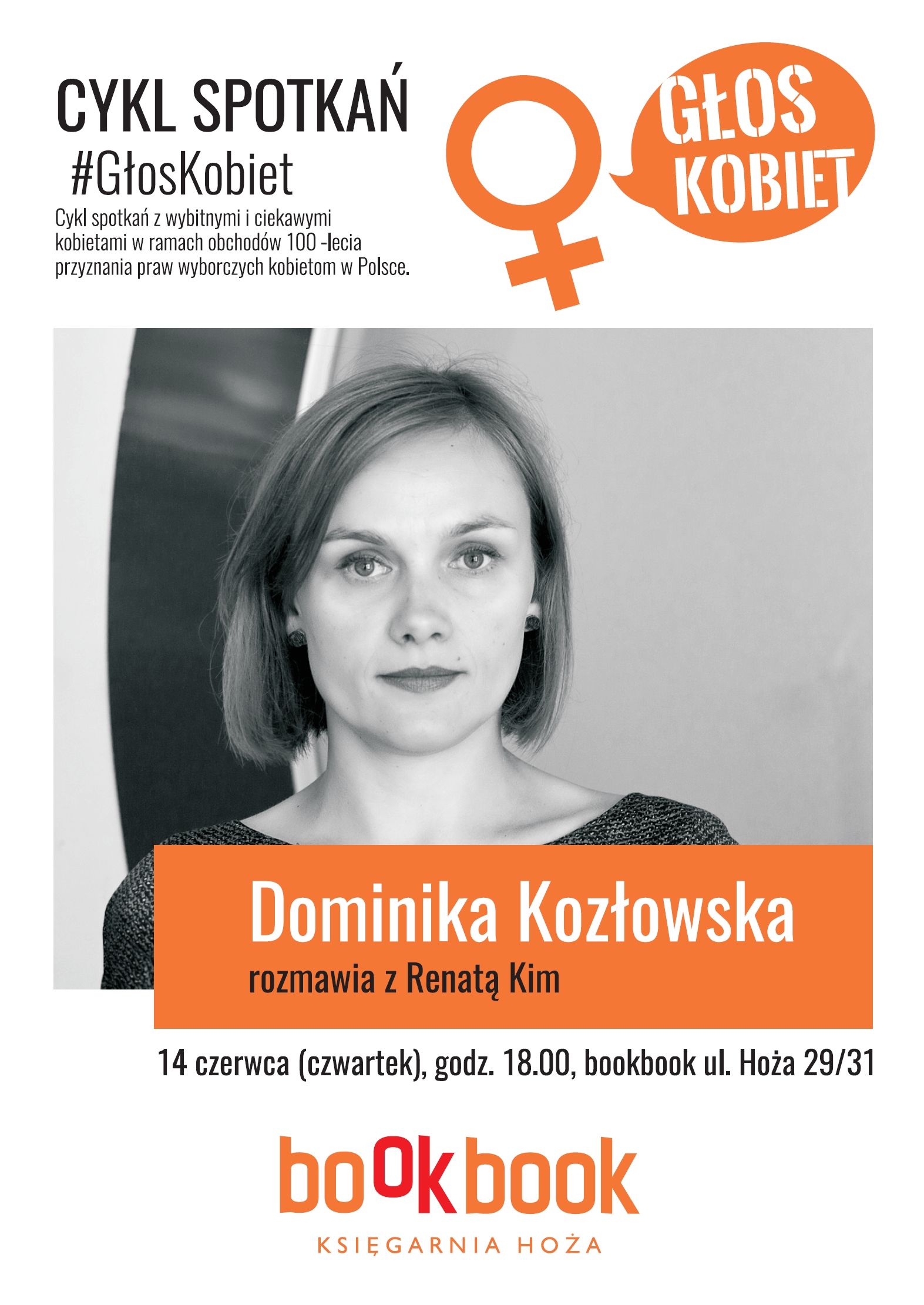 BookBook, spotkanie z cyklu: GłosKobiet.  Dominika Kozłowska