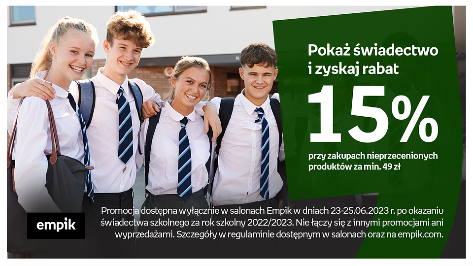 Empik daje rabat za świadectwo szkolne