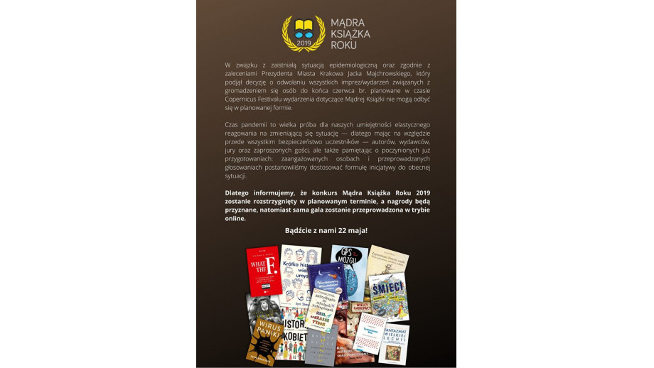 Gala Mądrej Książki Roku 2019 w sieci