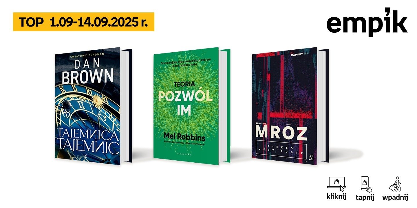 Książkowe listy bestsellerów w Empiku za okres od 1 do 14 września