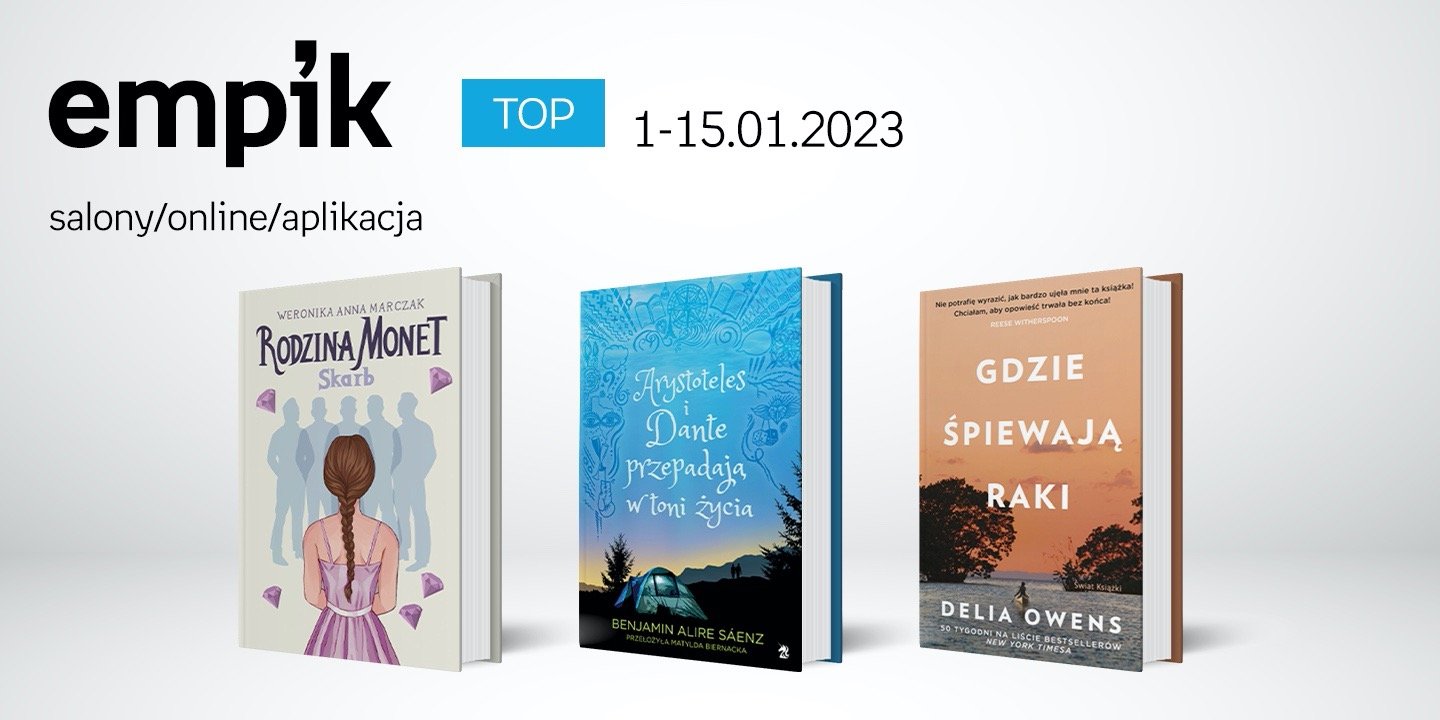 Książkowe listy bestsellerów w Empiku za okres od 1 do 15 stycznia 2023 r.