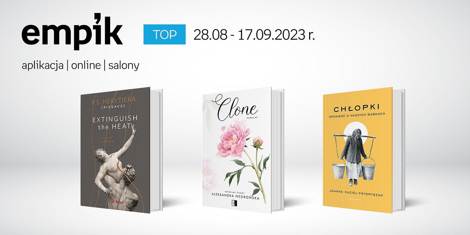 Książkowe listy bestsellerów w Empiku za okres od 11 do 27 sierpnia 2023 r.