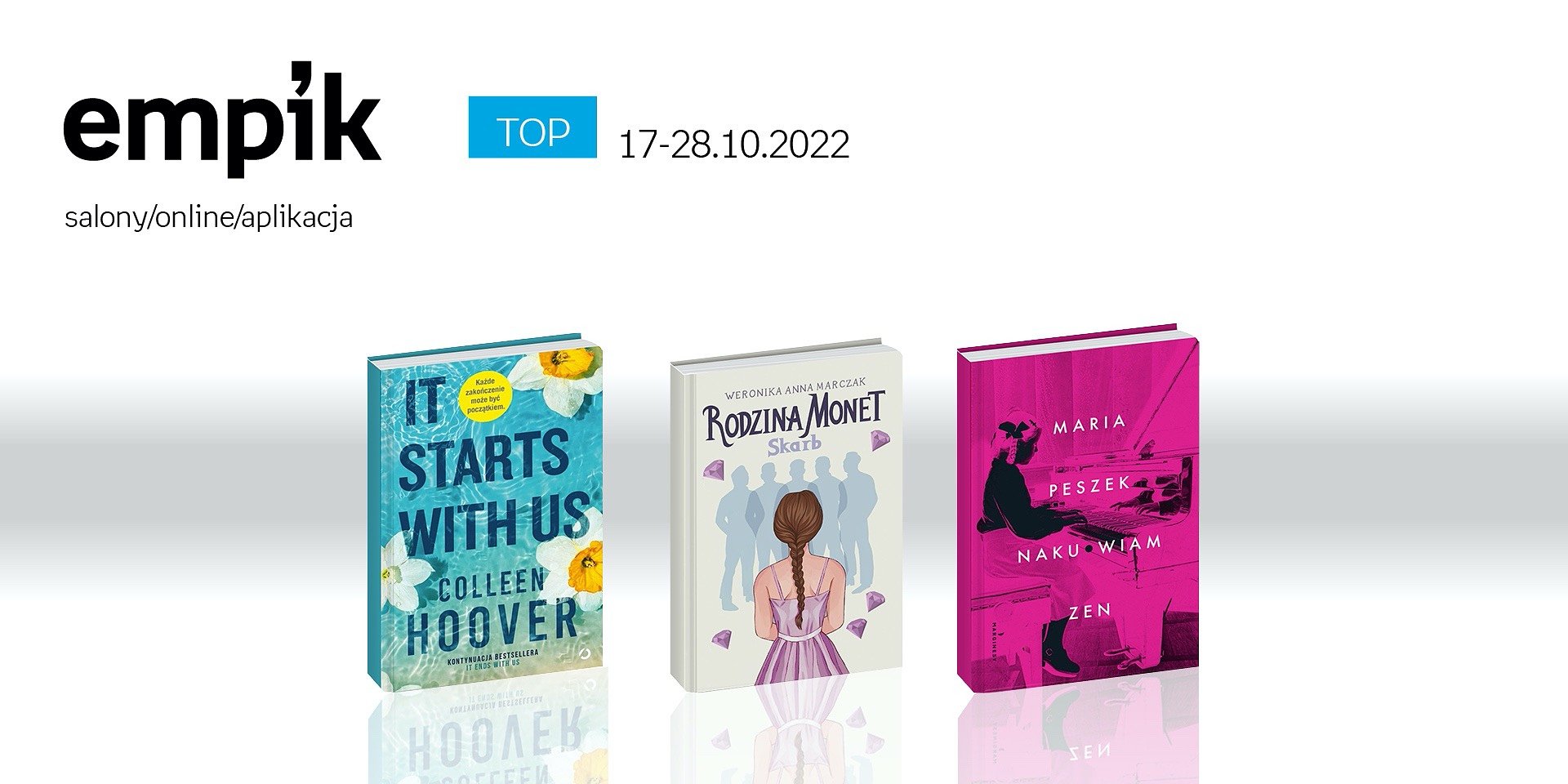 Książkowe listy bestsellerów w Empiku za okres od 17 do 28 października 2022 r.