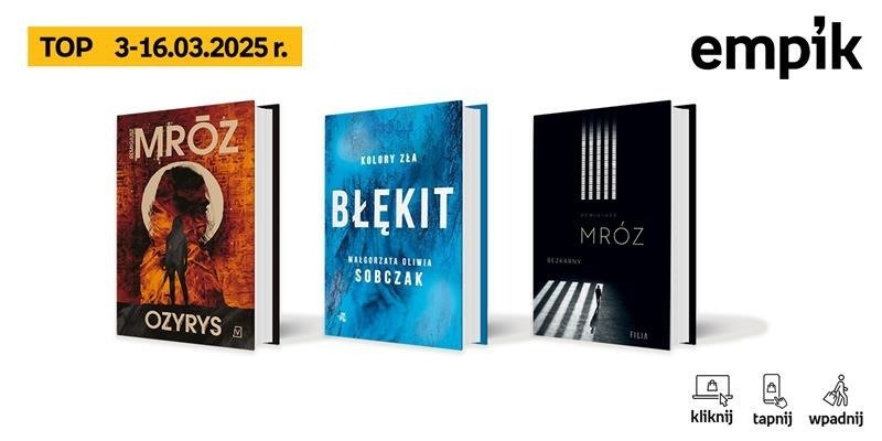 Książkowe listy bestsellerów w Empiku za okres od 3 do 16 marca
