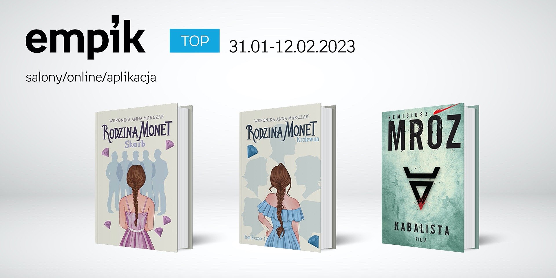 Książkowe listy bestsellerów w Empiku za okres od 31 stycznia do 12 lutego 2023 r.