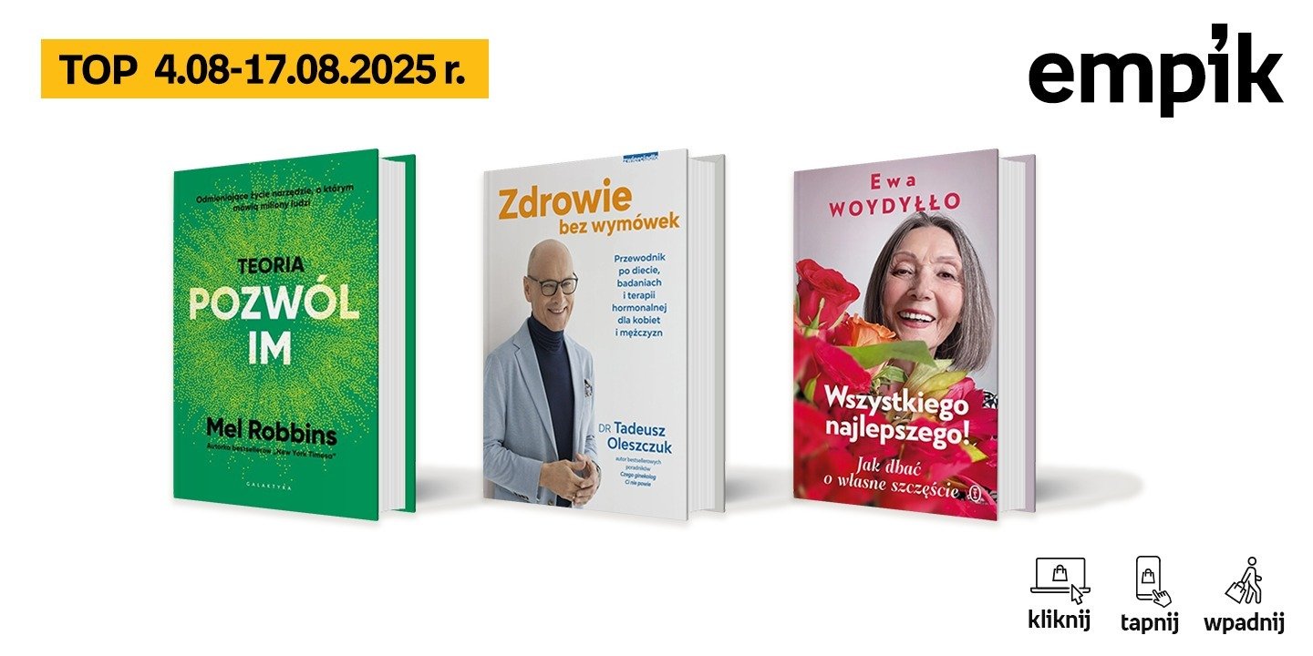 21.08.2025, 12:47 Książkowe listy bestsellerów w Empiku za okres od 4 do 17 sierpnia