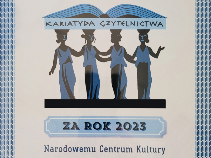 NCK uhonorowane Kariatydą Czytelnictwa!