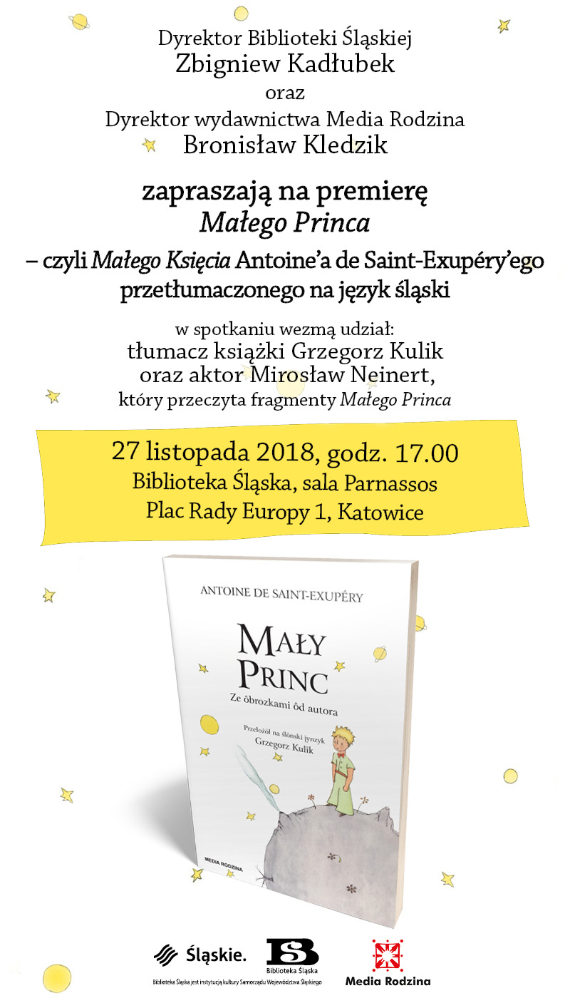 "Mały Princa" (Mały Książę), przekład na język śląski 