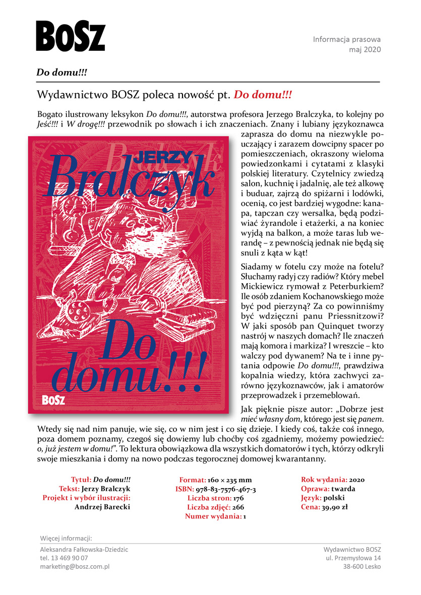 Premiera nowej książki profesora Jerzego Bralczyka - Do domu!!!”