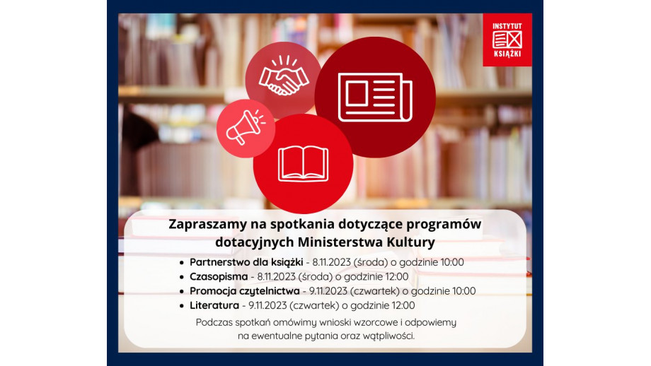 Programy Ministra na rok 2024 – spotkania dla wnioskodawców już w środę i czwartek