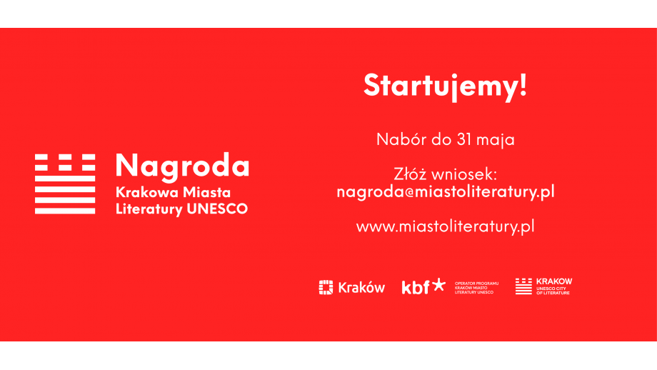 Rozpoczął się nabór wniosków do pierwszej Nagrody Krakowa Miasta Literatury UNESCO