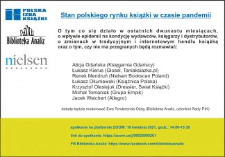 Spotkanie online: Stan polskiego rynku książki w czasie pandemii