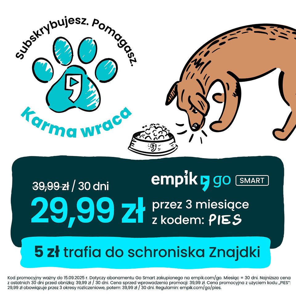 Empik Go z inicjatywą „Pies z nosem do książek”, wspierającą Schronisko Znajdki