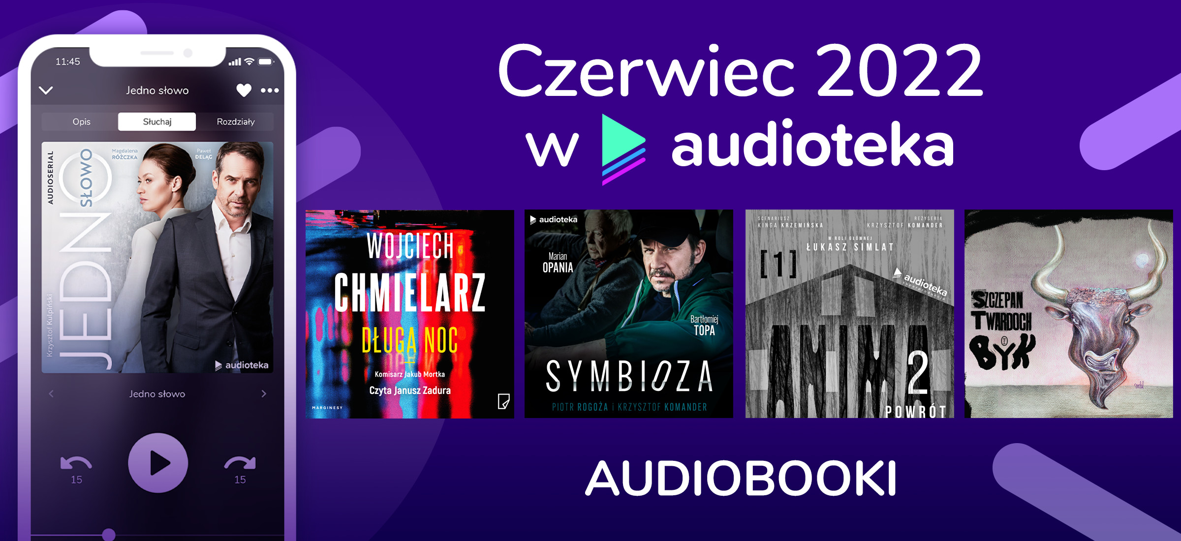 TOP 10 najczęściej słuchanych audiobooków i podcastów w aplikacji Audioteki w czerwcu