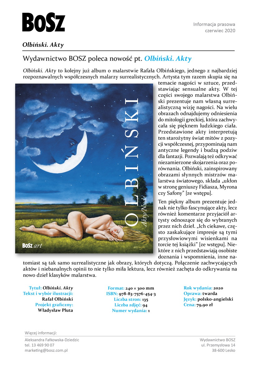 Uwaga premia!! „Olbiński. Akty” - nowy album Rafała Olbińskiego