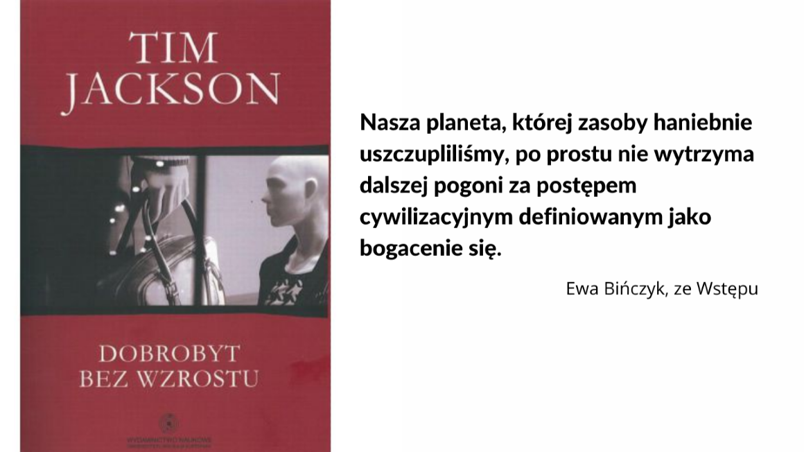 Ważna książka: Tim Jackson "Dobrobyt bez wzrostu"
