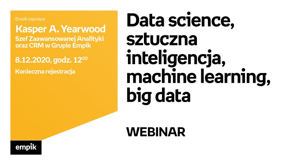 Webinar dla branży wydawniczej – „Data science, sztuczna inteligencja, machine learning, big data”
